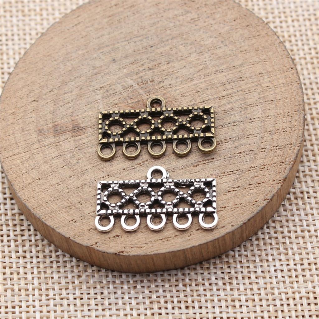Geometric Flower Multi Loop Connectors Metal Links For Earrings Accessories Parts