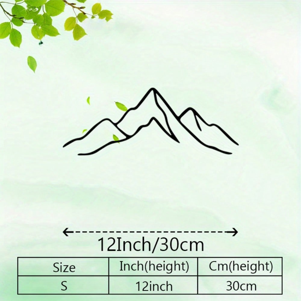 Mountain Line Abstract Metal Wall Art Sculpture Durable Home Gift 12x30