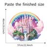 Cartoon Dream Castle Rainbow Wall Sticker Self-Adhesive for Kids Bedroom Study Room Home Decoration