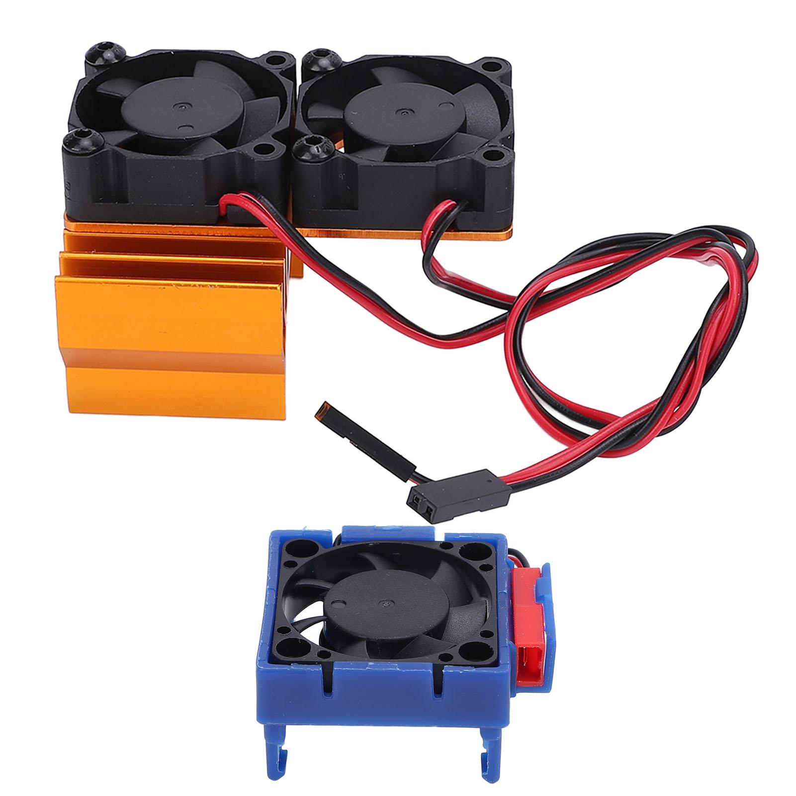 

ESC Cooling Fan and Motor Dual Fan Set Aluminum Plastic Fan Set for Slash 4x4 for Stampede 4x4 for