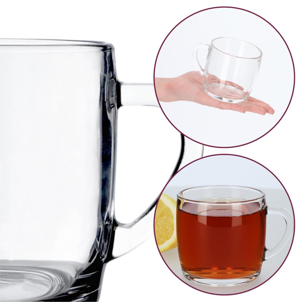 KADAX 6x Glass til kaffe te Glassett Kopp med øre