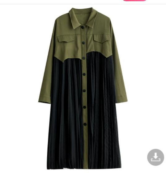 

XITAO сетчатое пэчворк повседневное платье-рубашка ZYY1010 One Size армия зеленый