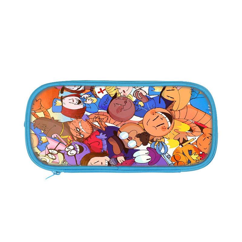 Dog Mans Cat Cartoon School Pen Bag With Durable Polyester For Elementary Students