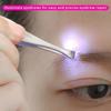 Augenbrauenpinzette mit LED-Licht Intelligentes Design Präzisions-Wimpern-Haarentferner-Clip Pinzette aus Edelstahl Tragbare Make-up-Werkzeuge
