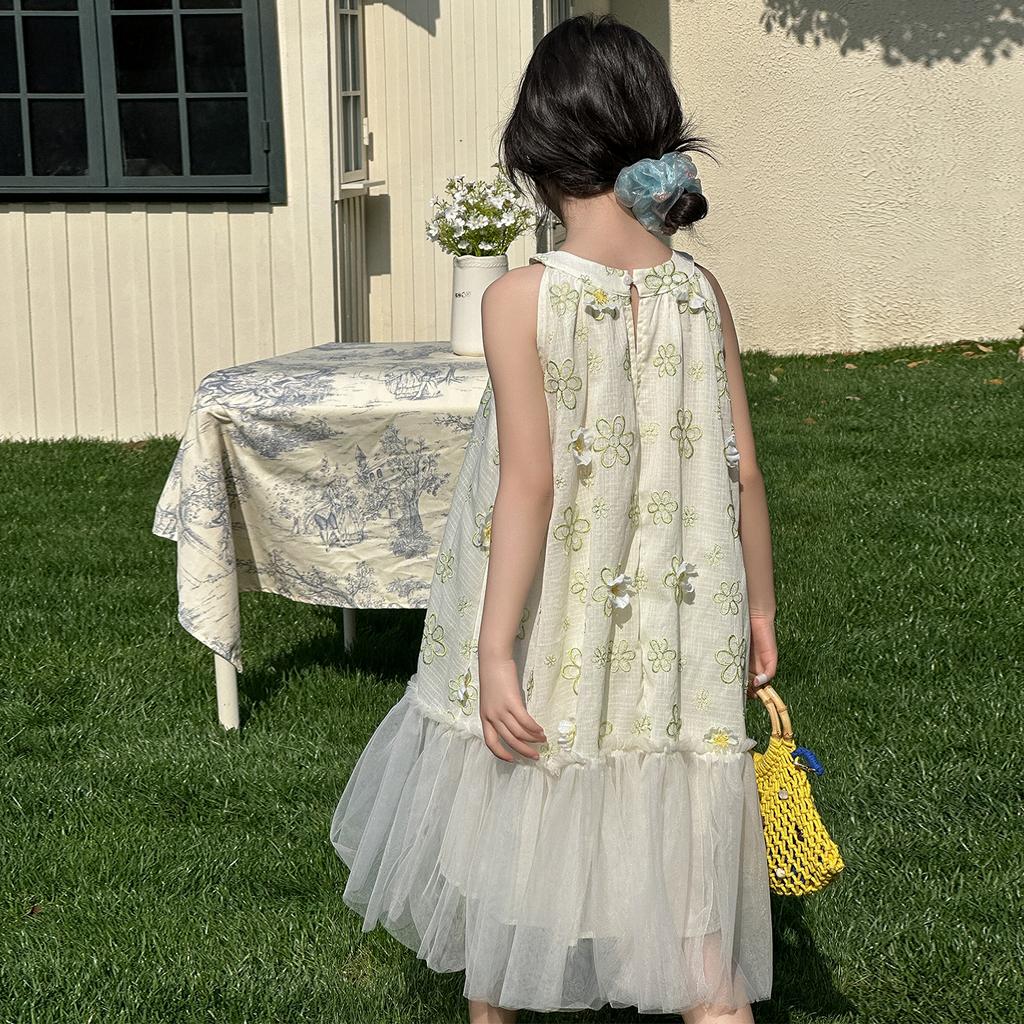Girls' Dress Summer 2026 New Large Children's Beach Skirt Strap Skirt Girls' Princess Skirt Children's Summer Dress