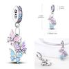 Pink Series Charmscopper Perfume Butterfly Charm Beads Pendent Dangle Fit Original Bangle Charm Bracelet Diy Women Jewelry