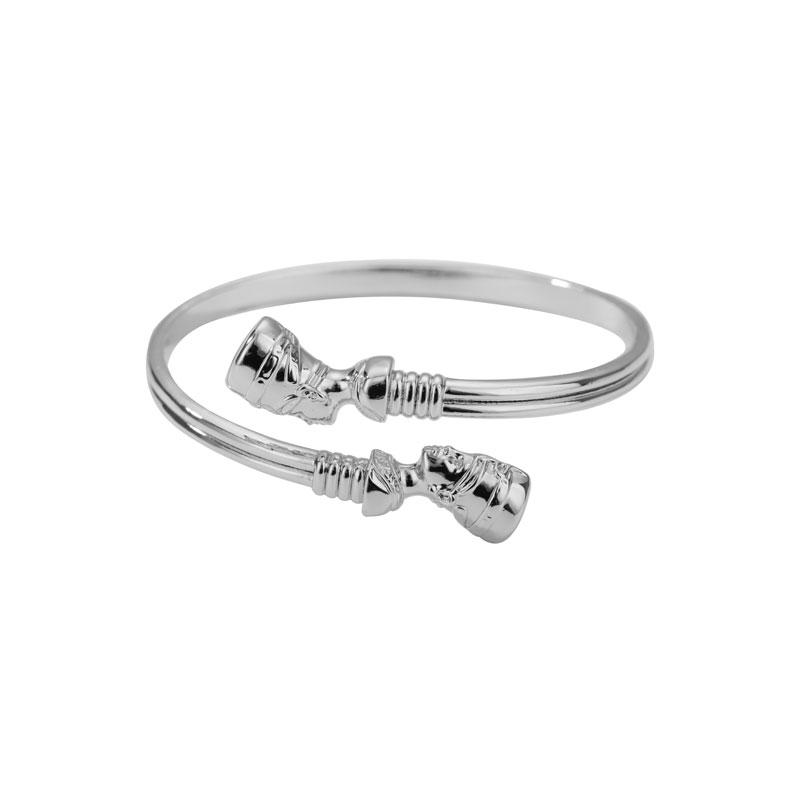 Браслеты-манжеты из нержавеющей стали с египетским цирконом, браслеты-манжеты египетской царицы Нефертити для женщин, винтажный золотистый цвет