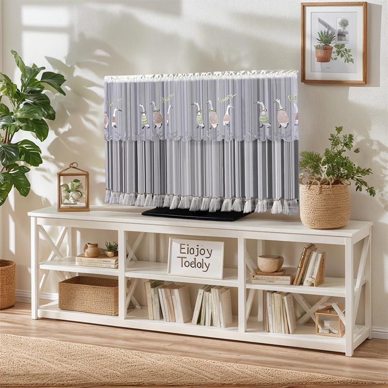 1PC Dog Duck Bear Ultra-thin Television LCD Protector 32/37-40 Inch Embroidered Lace Cartoon Animal Dust Cover Protector Cover