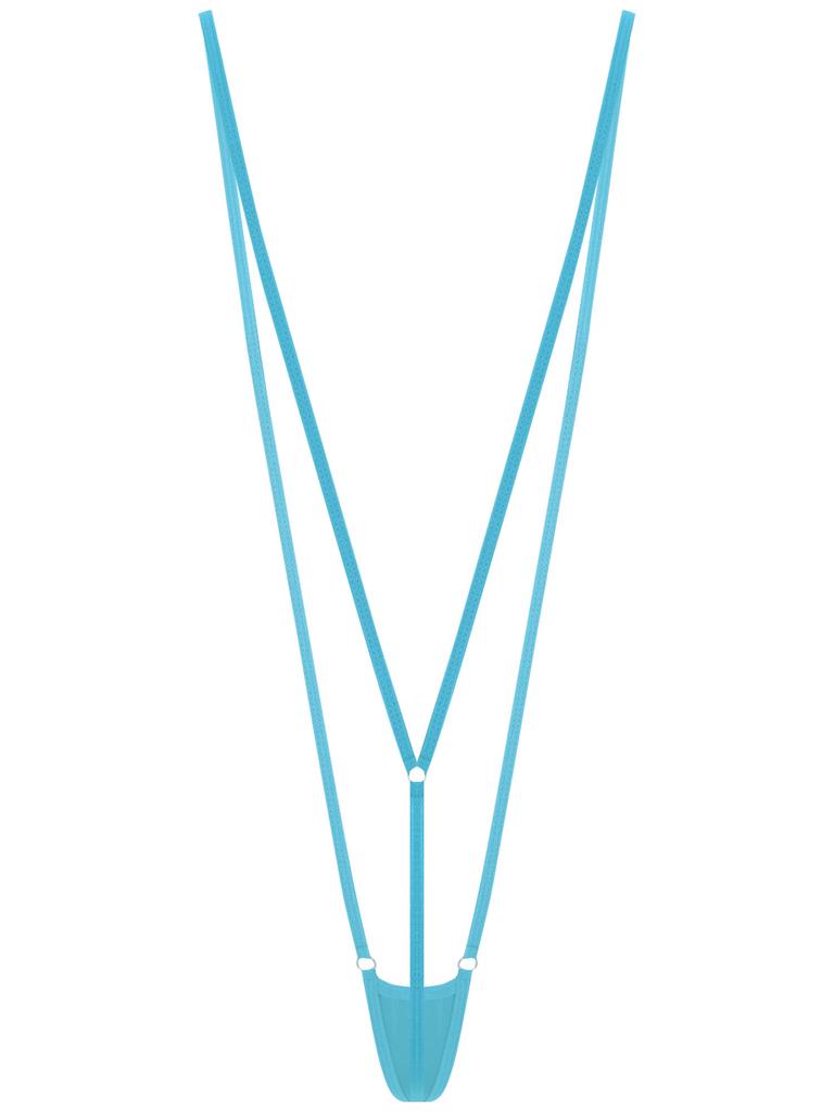 Damen Micro Monokini Spaghettiträger Mini T-Back String Badebekleidung