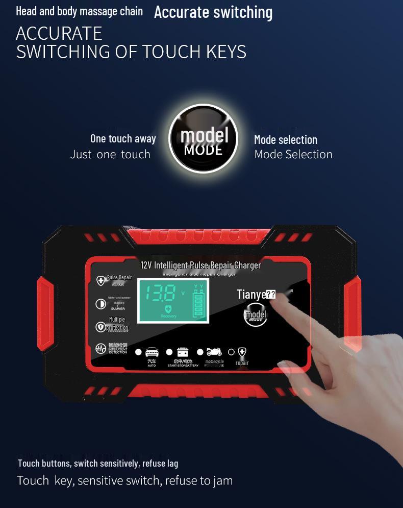 12V 6A Smart Car and Motorcycle Battery Charger with Pulse Repair