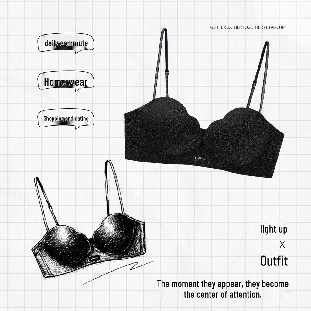 Premium Seamless Push-Up Rhinestone Petal Bra for Women – Enhances Small Bust and Prevents Sagging