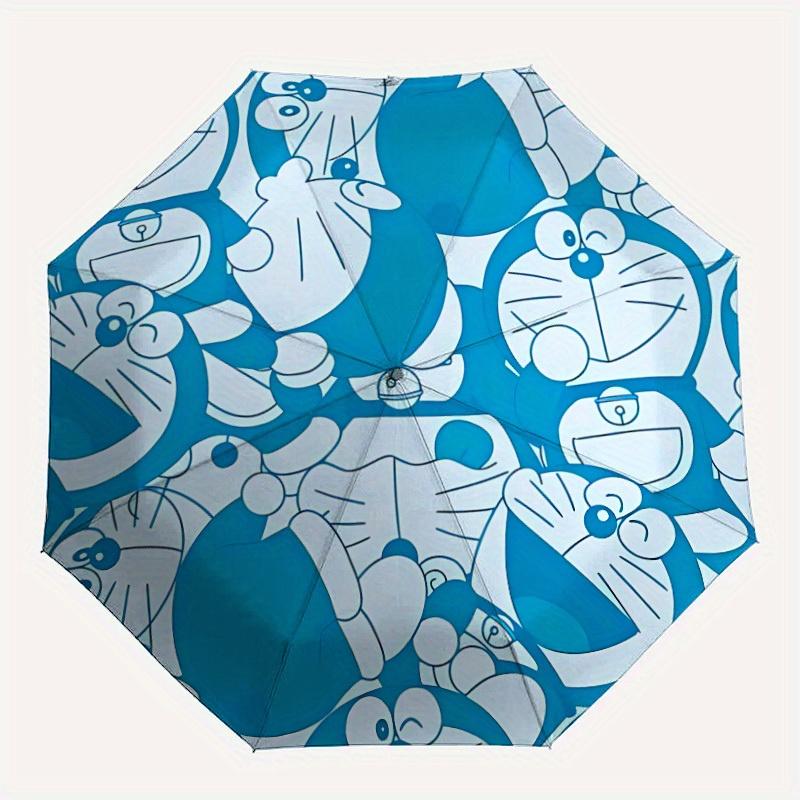 

1pc Doraemon Pattern Automatic Open/close Umbrella, Heavy-Duty Iron Frame, Folding Portable Design, Travel, Everyday Use174