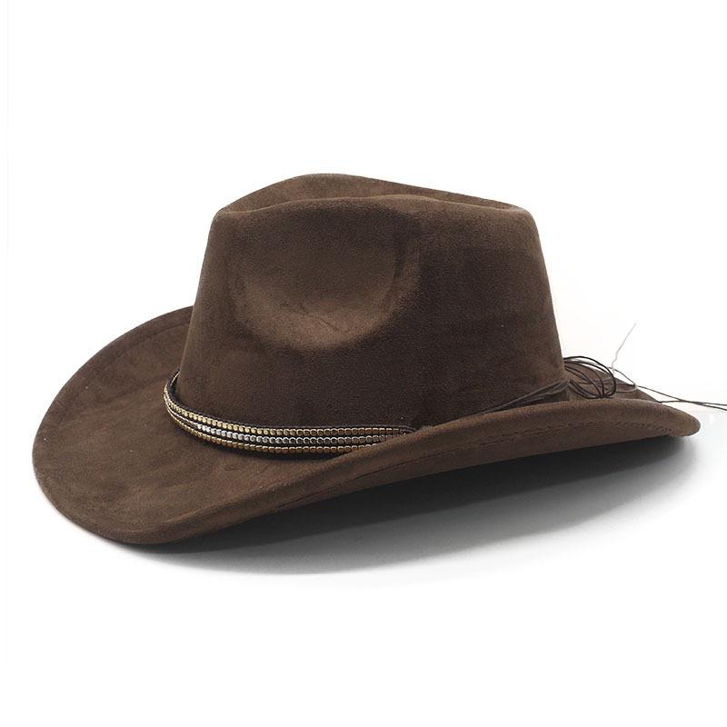 Suede High-End Top Hat, Retro Cowboy Hat For Men And Women, Western Tibetan Famous Cow Head Felt Hat