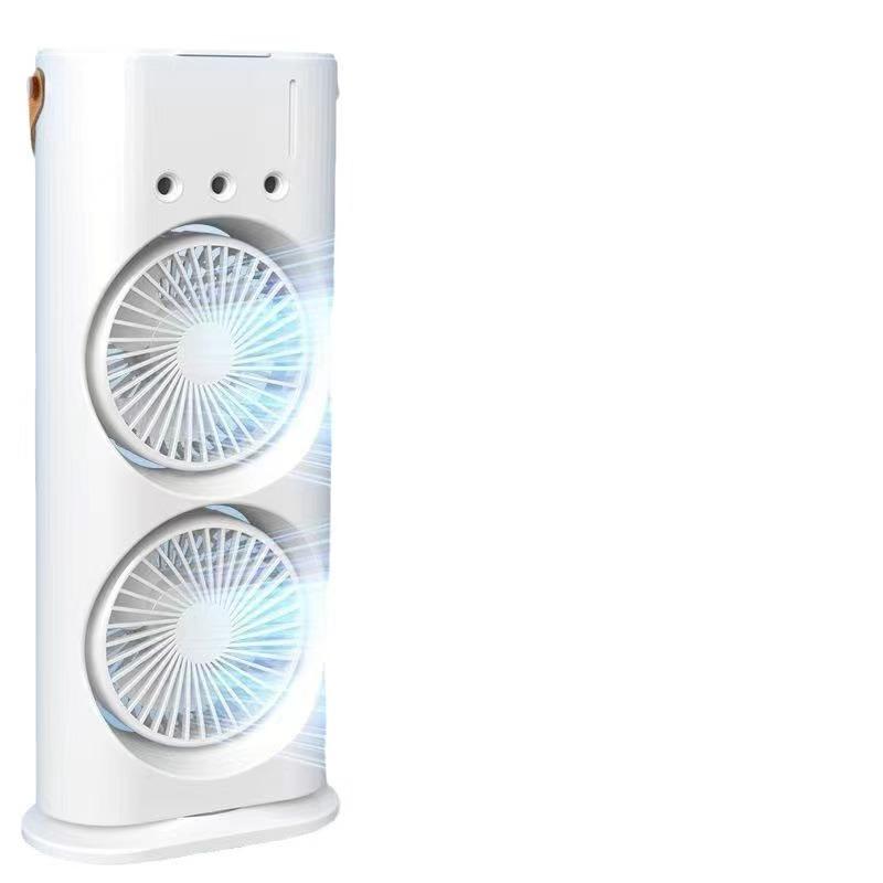 Explosions Desktop Air Conditioning Fan Spray Fan High Face Value Cold Fan Double-headed Fan Atmosphere Surround Lamp Charging