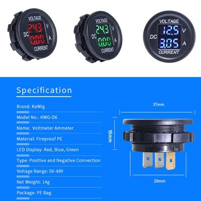 1 Set DC Current Voltage Ampe Board Meter LCD Panel Monitor Digital Display Ammeter Voltmeter Power Energy Display Amperimeter