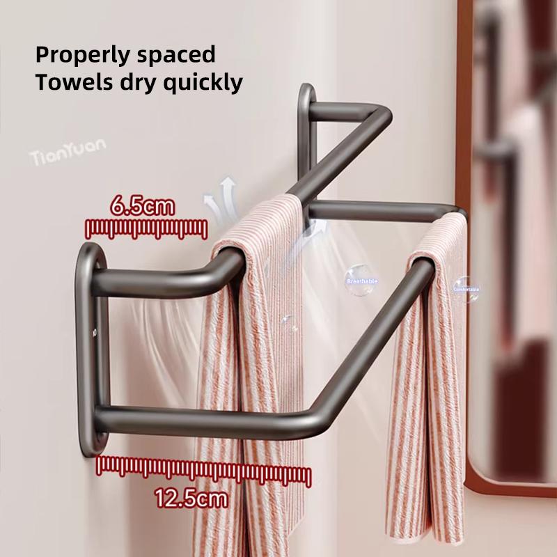 Towel Rack for Bathroom, No Drilling Needed, Towel Bar, Bathroom Towel Holder, Wall-Mounted Storage Rack for Toilet