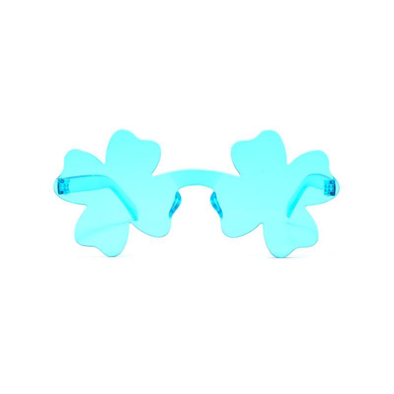 Personalized Frameless Four-Leaf Clover Glasses Fashion Frameless Sunglasses Trend Candy Color