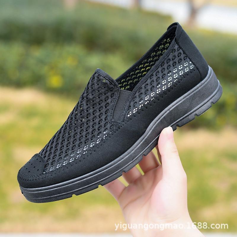 Summer Old Beijing Cloth Shoes Mesh Shoes Non-slip and Wear-resistant Medium and Old Breathable and Lightweight Dad Shoes Comfortable Shoes