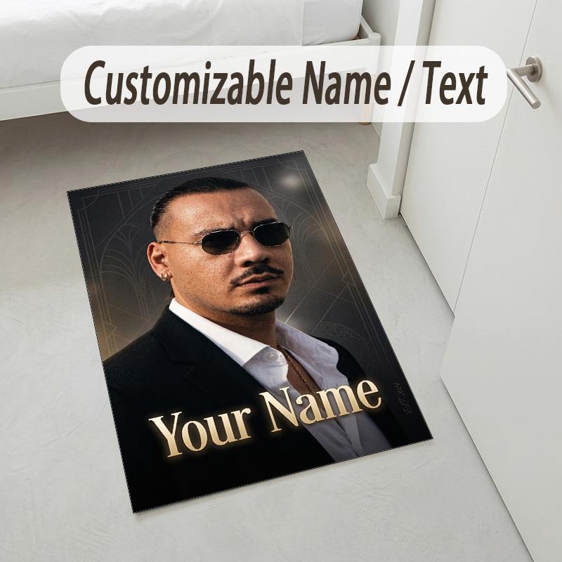 Personalized Crystal Velvet Carpet,Apache 207 Custom Printed Name, Plush Area Rug For Home Indoor Decor