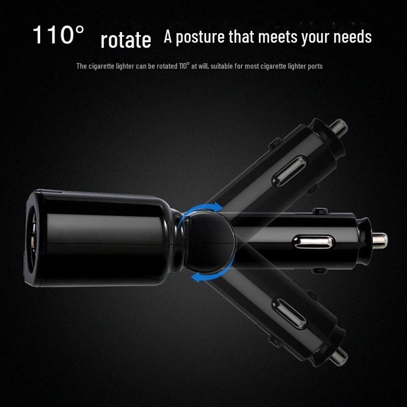 Încărcător auto USB dublu cu separator rotativ pentru brichetă