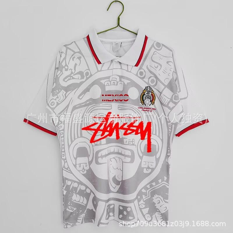 Retro Jersey Brazil Argentina Germany England Portugal Spain Signature Short Sleeved Football