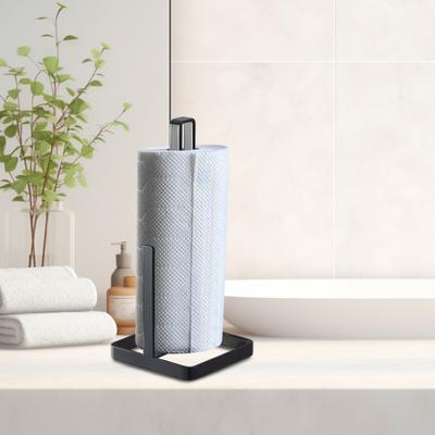 Yousheng Roll Paper Holder with Non-Slip Stable Base Heavy-Duty Stainless Steel Paper Towel Holder Modern Standing Countertop Dispenser