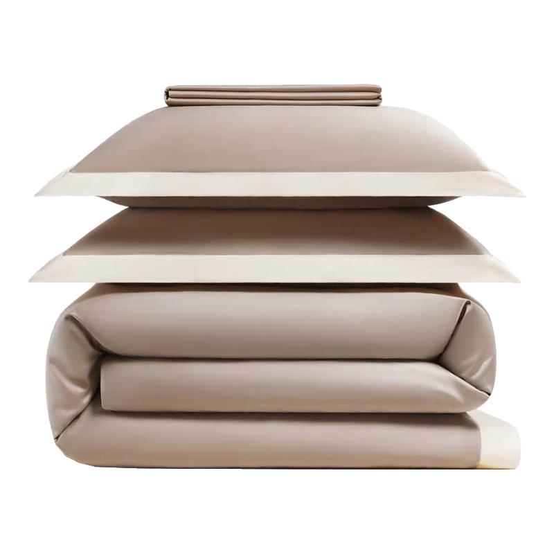 Cantabile Luxury 100TC Sateen Cotton 4-Piece Bedding Set 1.8m Bed, Flat Sheet Style