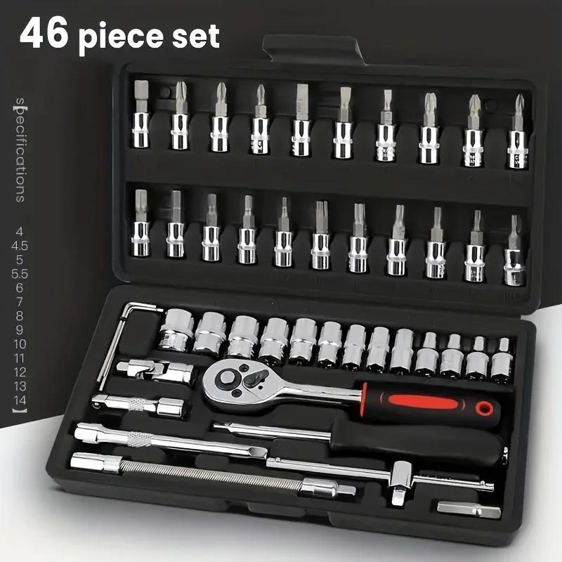 Repair Tool Set 46 Pieces/set Socket Set Automotive Repair Wrench Torque Wrench Combination Automotive Repair Tool Set Amagi
