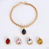 With Bling Charm Rhinestones Dog Puppy Pendant Adjustable Water Drop Necklace for Dogs