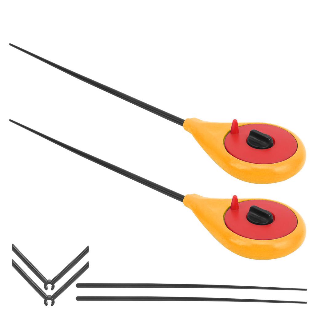 2 Σετ Χειμερινό Φορητό Μίνι Καλάμι Ψαρέματος Πάγου Απλή Συσκευή Καλαμιού Ψαρέματος Σετ Αξεσουάρ Κίτρινο