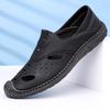 2025 Summer New Men's Leather Sandals Handmade On-line Soft Leather Soft Sole Hollow Breathable Casual Shoes 2025