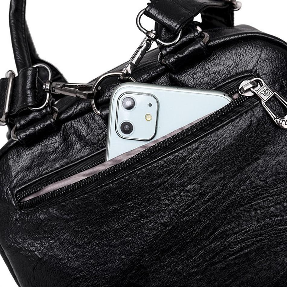 Lässige Damen-Multifunktions-Umhängetasche, modisch, weiches PU-Leder, Designer-Frauen-Rucksäcke für Schule, Teenager, Reiserucksack