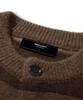 TRILLION Washable Hairy Striped Button Cardigan Knit_Brown