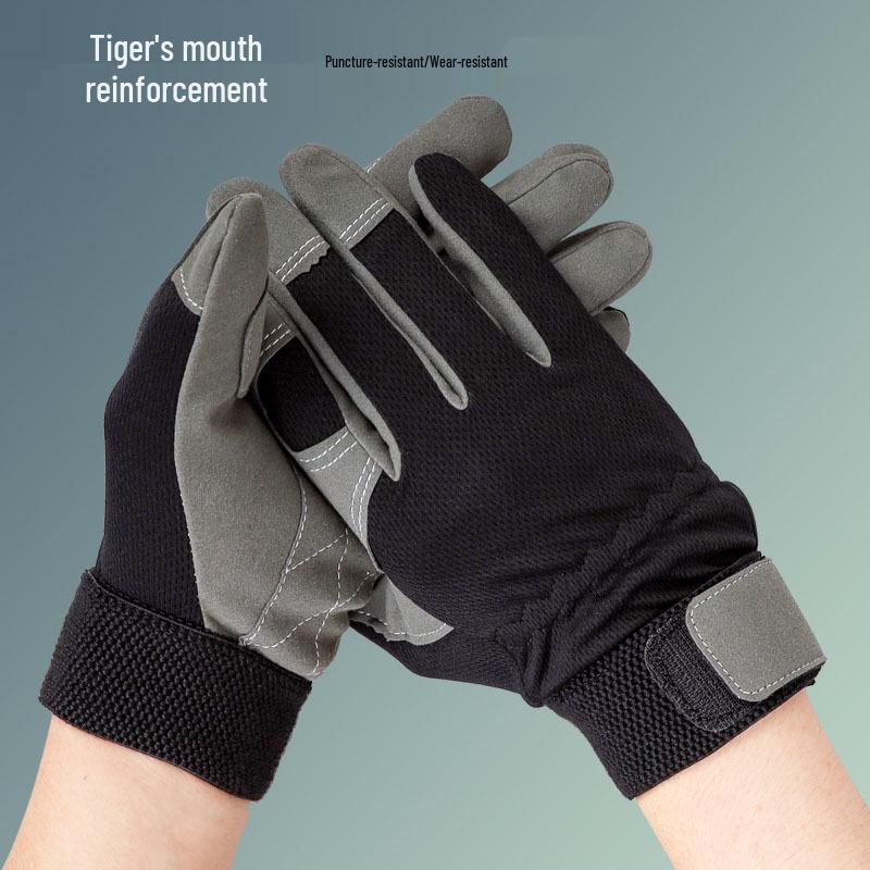 Rękawice wędkarskie i nurkowe odporne na przecięcia i poślizg, z regulowanym nadgarstkiem i ochroną z super włókna