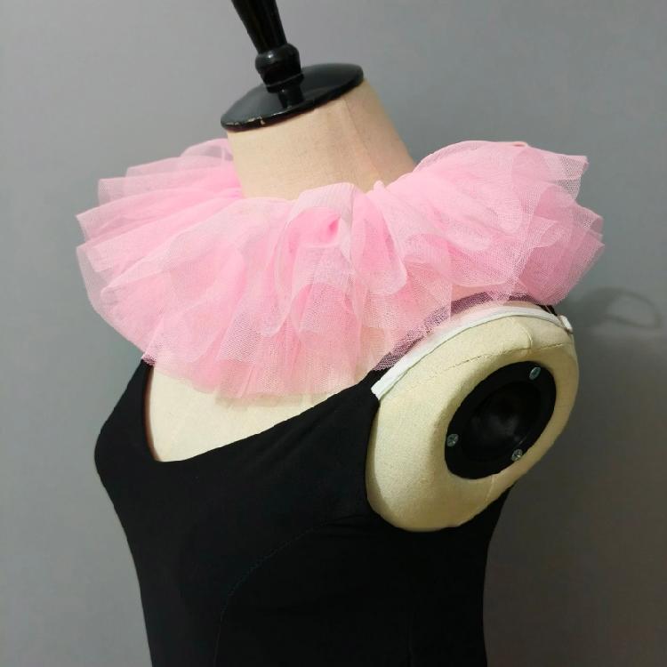 Victoriaanse Stijlen Afneembare Gaas Nepkraag voor Peuter Meisje 3 Lagen Tule Nekkraag Sjaal Capes Clown Cosplay Choker