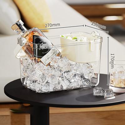 Outdoor Picnic Home Party Ice Bucket Carrying Basket with Inner Small Basket for Beer Champagne Wine Cooling