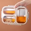 WORTHBUY 1000Ml 304 Stainless Steel Divided Bento Lunch Box ,Portable Large Capacity Leak-proof Food Container For Students