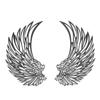 Angel Wings Metal Wall Art Indoor Outdoor Hanging Metal Angel Wings Wall Decor with LED Lights for Home Bedroom Living