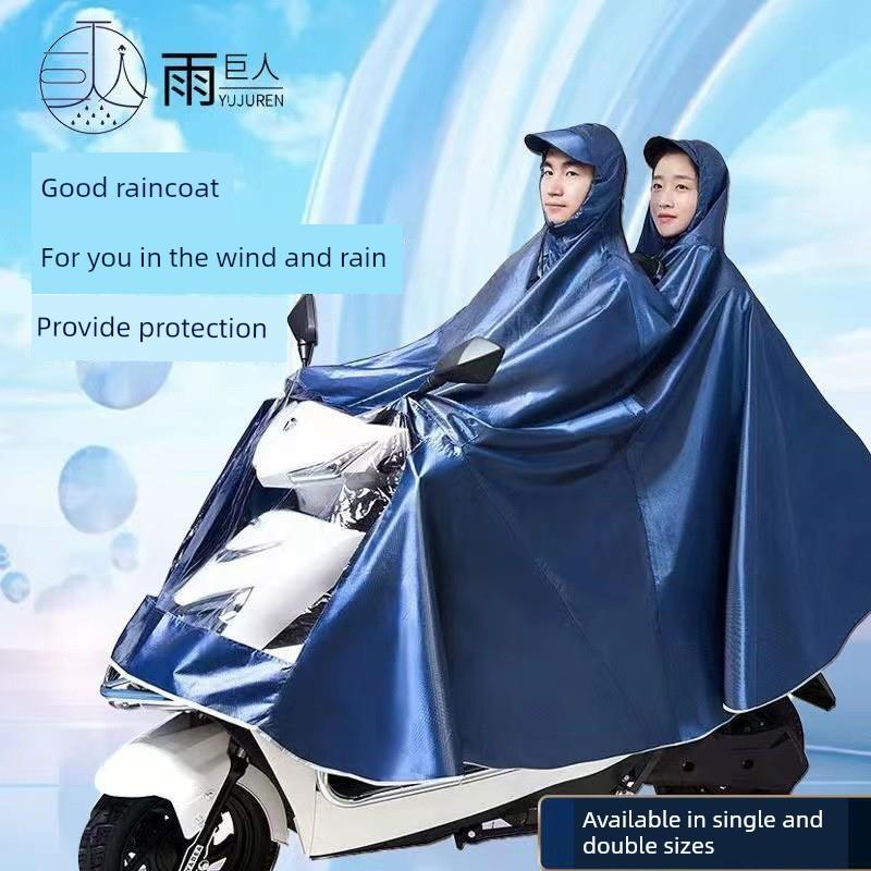 Oxford Style Thickened Adult Riding Double/Single Oversized Raincoat for Electric Bikes, Electric Scooters, and Motorcycles