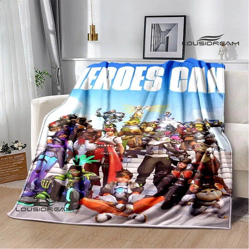 Game Overwatch Printed Blanket Flange Warm Blanket Picnic Blanket Soft and Comfortable Blanket Cubre Cama Birthday Gift