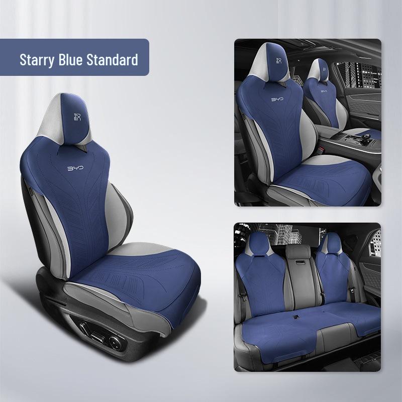 BYD Han Champion Edition Suede Seat Cushion: All-Season, Half-Pack, Ventilated Cover