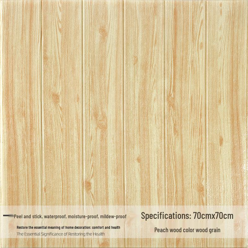 Adesivo da Parete 3D Effetto Legno: Pannello in Schiuma Morbido e Impermeabile per Decorazione di Soffitto e Parete del Soggiorno