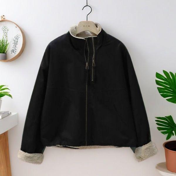 Women s Lambswool Cotton Jacket - Autumn/Winter 2024 Korean Style Short Parka 2XL