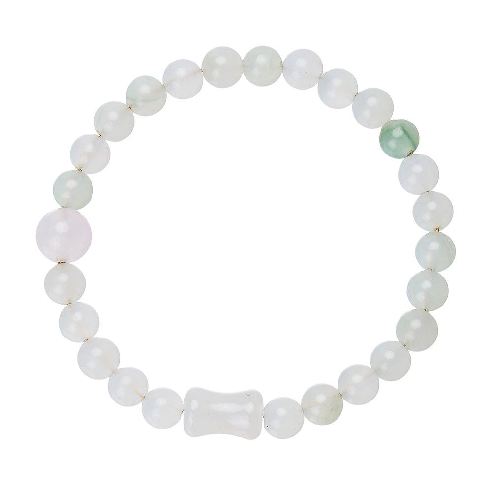 Tianshan Jade Bamboo Bead Bracelet - Fashionable DIY Crystal Jewelry for Girls