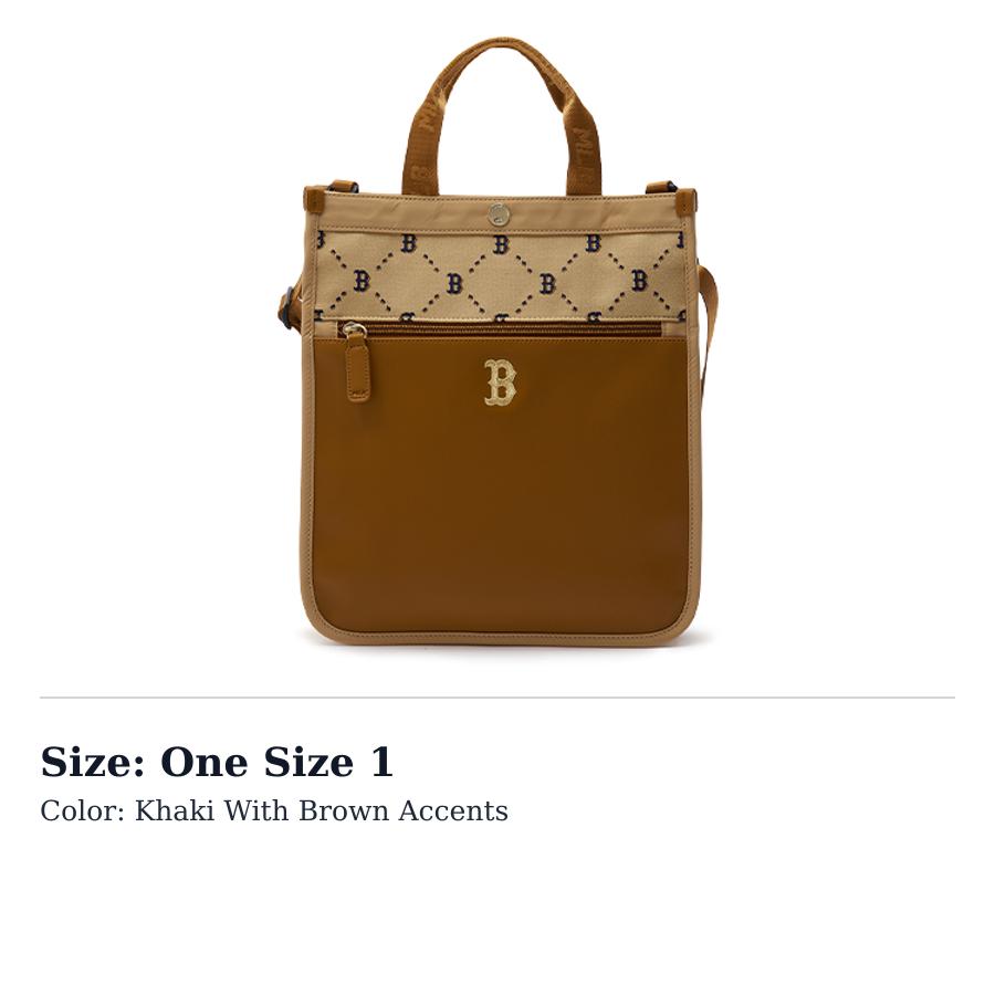 MLB Cotton Crossbody Bag, Shoulder Bag, Handbag Regular Womens Khaki Brown 7AUBMD34N-43BGS One Size 1