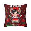 Pillow Case Viva Mexico Boy Girl Maracas Guitar Mexican Square Pillow Cover Cushion Cover Pillowcases For Sofa Home Decoration