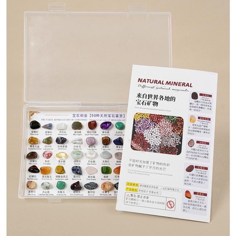 50 minerali di cristallo naturale, esemplari di pietre preziose, pietre geologiche per bambini, pietre grezze, regali creativi per la scrivania, decorazioni per lo studio