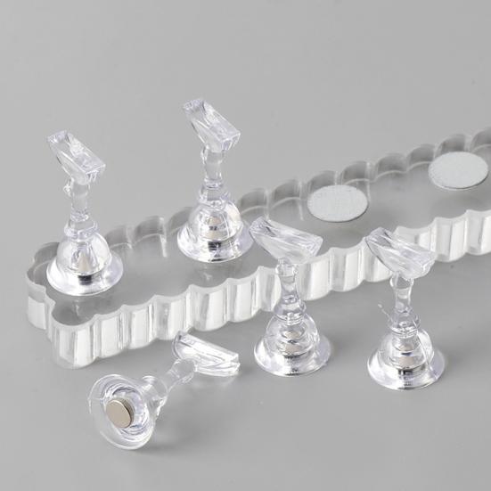 Magnetic Nail Stand Fake Nail Display Holder Professional Nail Art Kit with Double-Sided Tape DIY Nail Art Accessories