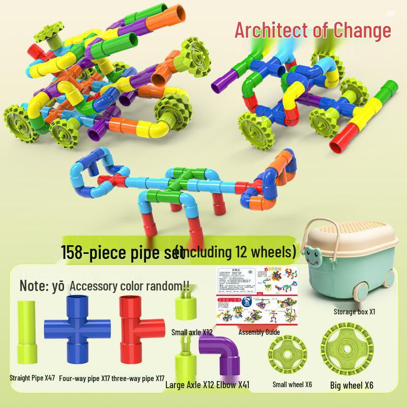 Interlocking Water Pipe Building Blocks for Early Education - DIY Educational Toys for Kids