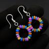Natural Multi Color Ethiopian Opal Beads Earrings, Sterling Silver & Gold